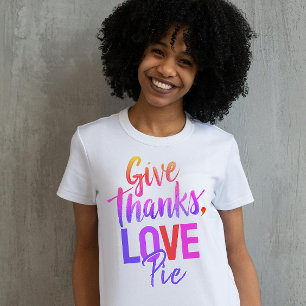 Girly Colorful Rosa Ge Tack Kärlek Paj-skript T Shirt