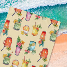Girly Colorful Watercolor Cocktail Mönster