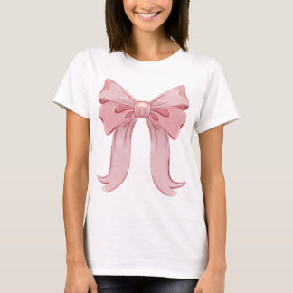 Girly Coquette Bow T-Shirt - Pastel Rosa Aesthetic