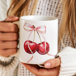 Girly Coquette Cherry Kaffemugg