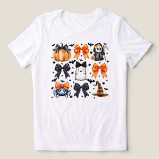 Girly Coquette Cute Halloween Bow T Shirt