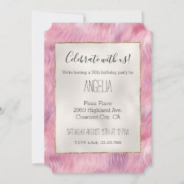 Girly Cotton Candy Rosa Glitter Inbjudningar