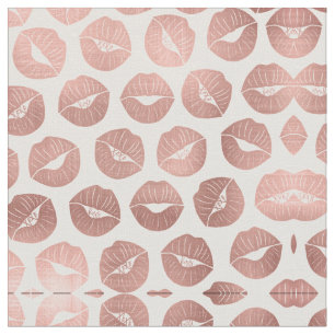 Girly Cute Artsy Ro Guld Hand plockade Kiss Läppar Tyg