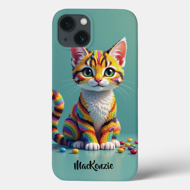 Girly Cute Colorful Margay Candy Cat (Baksida)