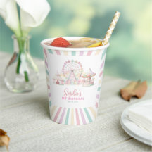 Girly Cute Pastel Carnival Circus Barns födelsedag