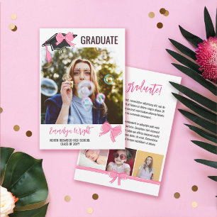 Girly Cute Rosa Bows Photos Studenten Meddelande