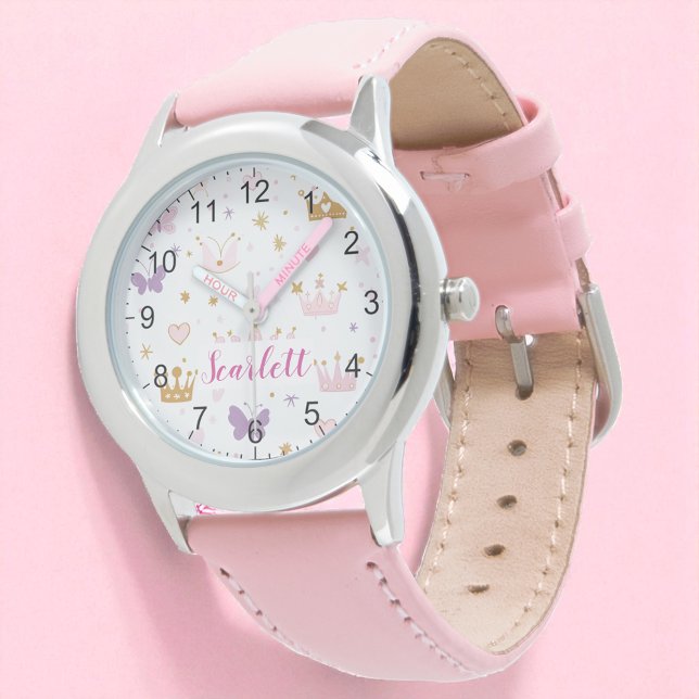 Girly Cute Rosa Princess Krona Personlig Armbandsur (Skapare uppladdad)