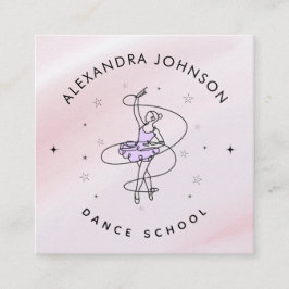 Girly Dance School Choreographer Ballerina Dancer Fyrkantigt Visitkort