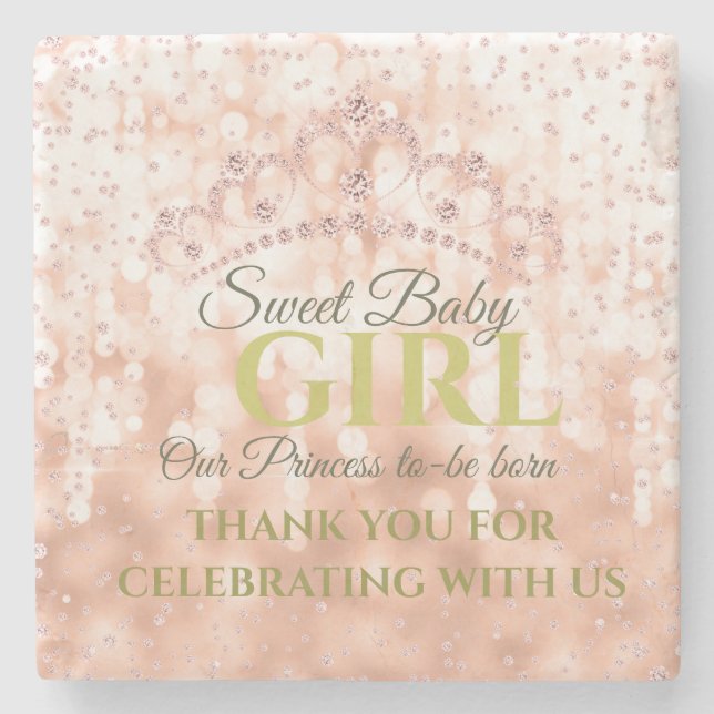  Girly Diamond Ro Guld Sweet Baby Stenunderlägg (Framsidan)