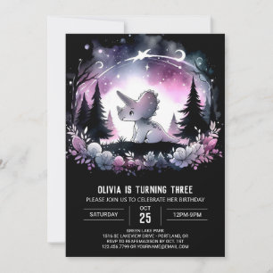 Girly Digital Triceratops Birthday Inbjudningar