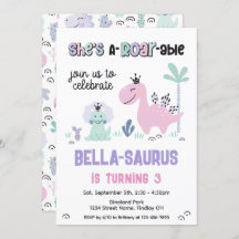 Girly Dinosaur A-Roar-able-Födelsedagsfest oavsett