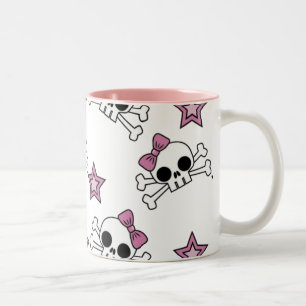 Girly Döskallars and Stars Två-Tonad Mugg