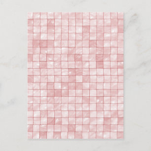 Girly Duo-tone Rosa Geometric Decorative Tile Vykort