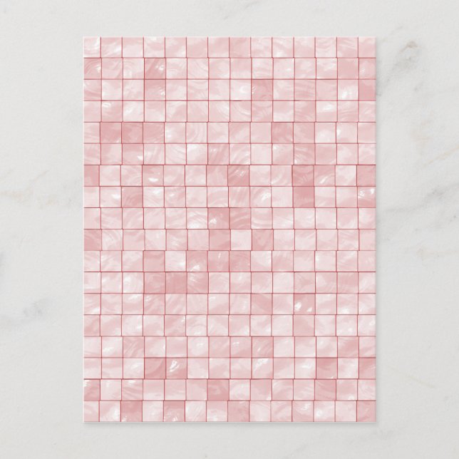 Girly Duo-tone Rosa Geometric Decorative Tile Vykort (Framsida)