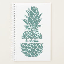 Girly Elegant Teal Glitter Pineapple Namn