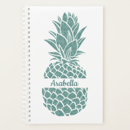 Girly Elegant Teal Glitter Pineapple Namn