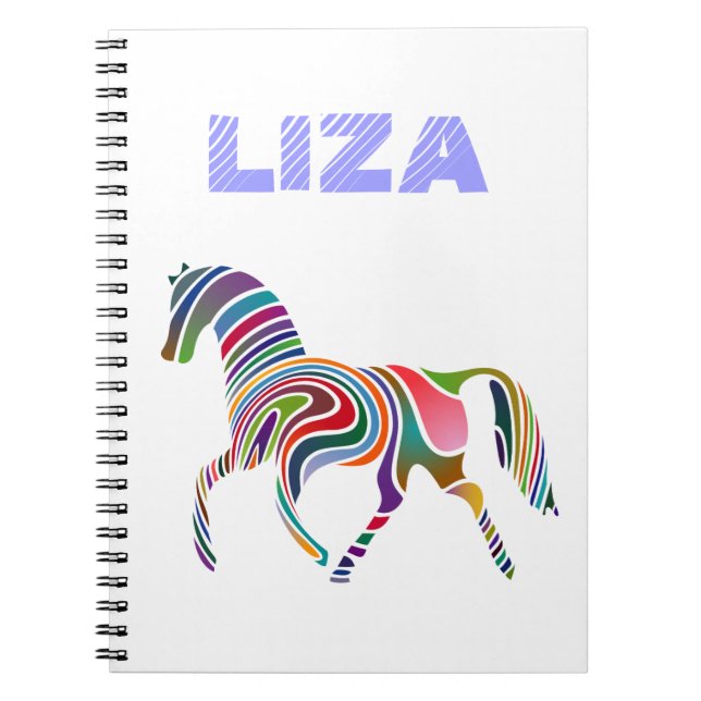 Girly Fantasy Horse Personlig Anteckningsbok Med Spiral (Framsidan)