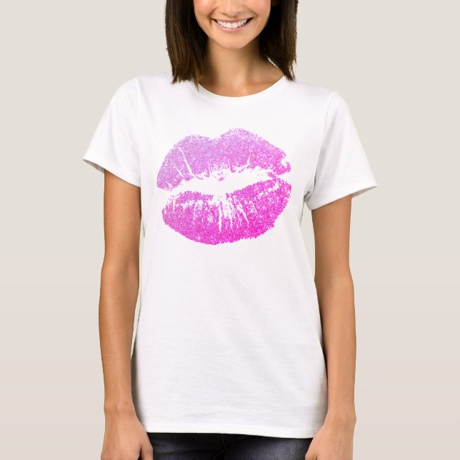 Girly Faux Glitter Lila Läppar Anpassningsbar Tank Tröja (Framsida)