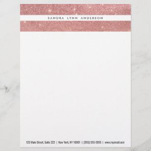 Girly Faux Ro Guld Glitter Crumded Foil Ombre Brevhuvud