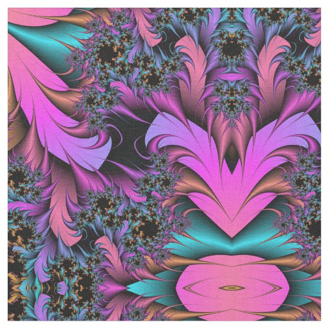 Girly Feathers Fabric Tyg (Närbild)