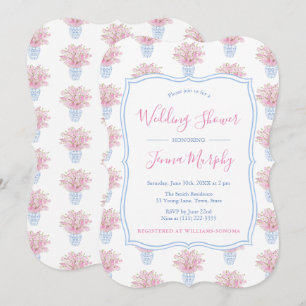 Girly Feminine Rosa Blommigt Chintz Möhippa Inbjudningar
