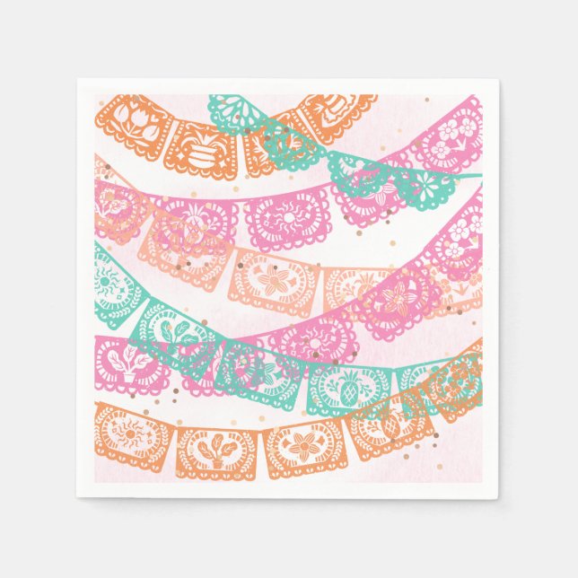 Girly Fiesta Party Napkins Pappersservett (Framsidan)