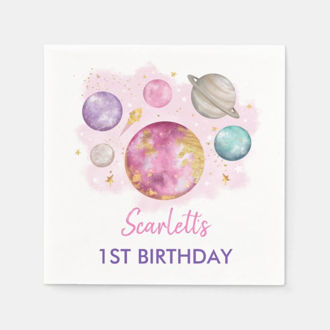 Girly First Resa runt Sol-Födelsedagsfesten Pappersservett (Framsidan)