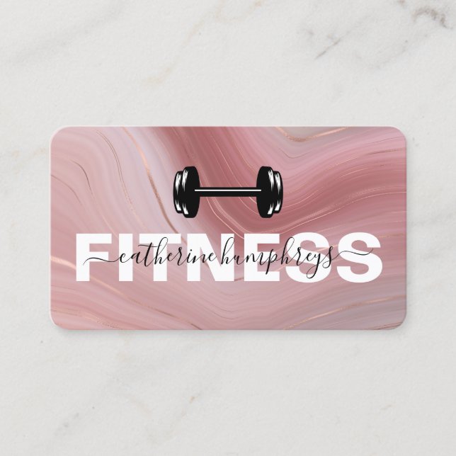 Girly Fitness Trainer Social Media Visitkort (Framsida)