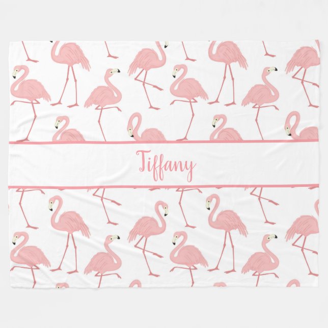 Girly Flamingos Fleecefilt (Framsidan (Horisontell))