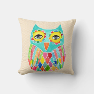 Girly Funky Modern unikt Uggla Art Cushion Kudde