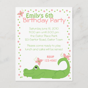 Girly Gator Inbjudningar
