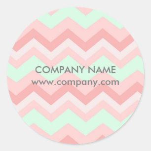 Girly Geometric Mönster rosa and mint chevron Runt Klistermärke