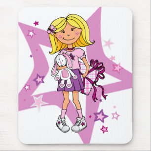 Girly Gift blonde flicka Mouse Pad Musmatta