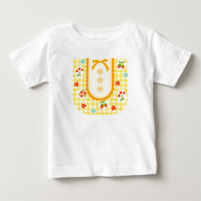 Girly gingham check pattern with cute ribbon t shirt (Framsida)