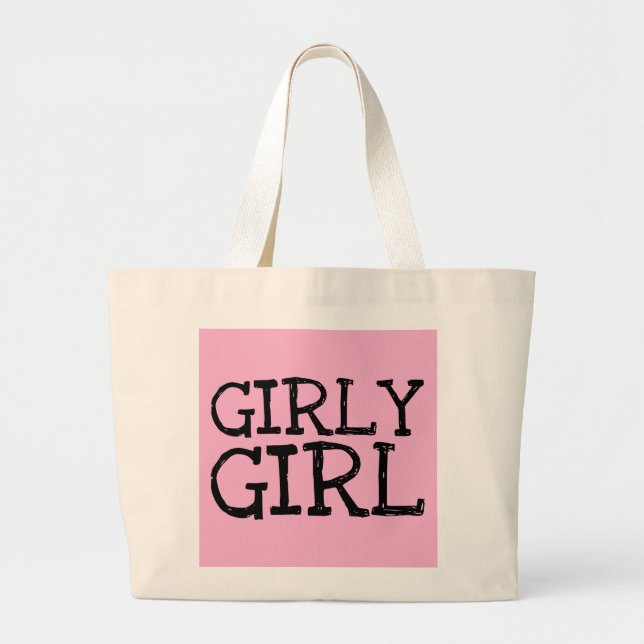 GIRLY GIRL ROSA TOTES JUMBO TYGKASSE (Framsidan)