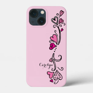 Girly Girl Shock rosa Hearts med Namn