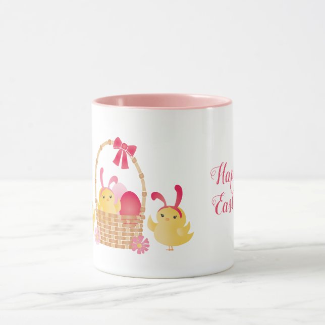 Girly Glad påsk Chick Rosa Mugg (Center)