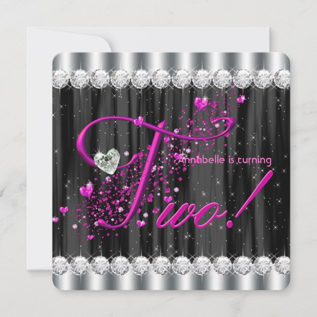 Girly Glam, andra Födelsedagsfesten Inbjudningar (Framsida)