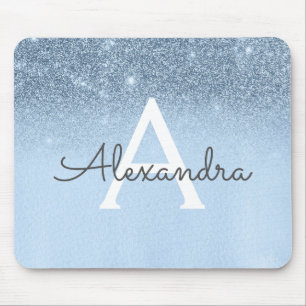 Girly Glam Baby blue Gnistra Glitter Monogram Musmatta