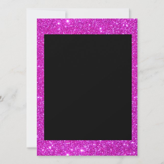 Girly Glam Black med Sparkly Rosa Glitter Ram (Framsida)