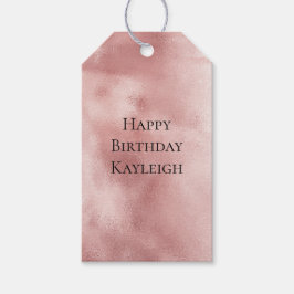 Girly Glam Blush Pink Birthday Presentetikett