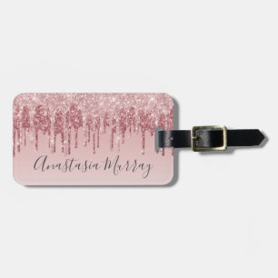 Girly Glam drivrutiner Rosa ros Guld Glitter i Na Bagagebricka