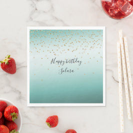 Girly Glam Guld Gnistra Confetti Mint Ombre Pappersservett