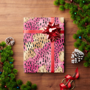 Girly Glam Guld Rosa Leopard Presentpapper