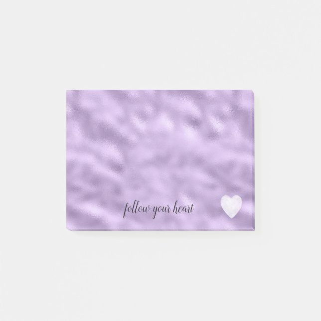 Girly Glam Lila Heart-Personligen - inspiration Post-it Block (Framsida)
