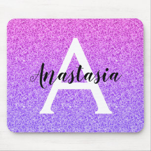 Girly Glam Ombre Lila Glitter Sparkles Monogram Musmatta