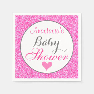 Girly & Glam Princess Glitter Baby Shower Pappersservett