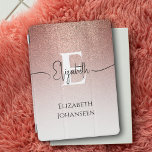 Girly Glam Ro Guld Glitter Elegant Monogram Namn iPad Mini Skydd<br><div class="desc">Öka din iPad Air med vårt Girly Glam Ro Glitter Elegant Monogram Namn iPad Air Cover! Med en fantastisk övergång från ro guld glitter till vitt från struktur, ger det här höljet ett glamortryck till din enhet. Anpassa det med ditt monogram i fet vit text och ditt skript namn i...</div>