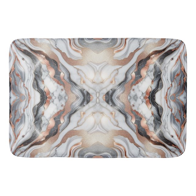 Girly Glam Ro Guld Silver & White Marble Badrumsmatta (Framsidan)