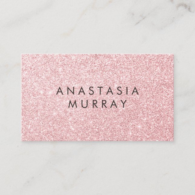Girly & Glam Röda Rosa Guld Glitter Gnistrar Visitkort (Framsida)